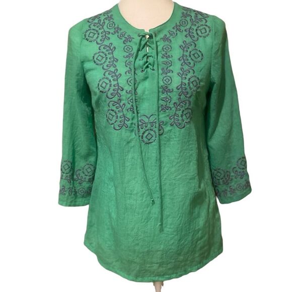Joy Joy Green Tunic Top - Picture 1 of 10